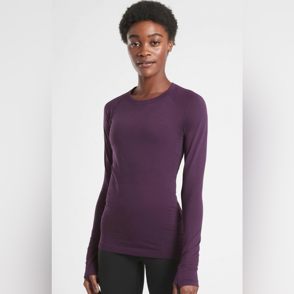 Athleta Momentum Agate Purple Long Sleeve Top